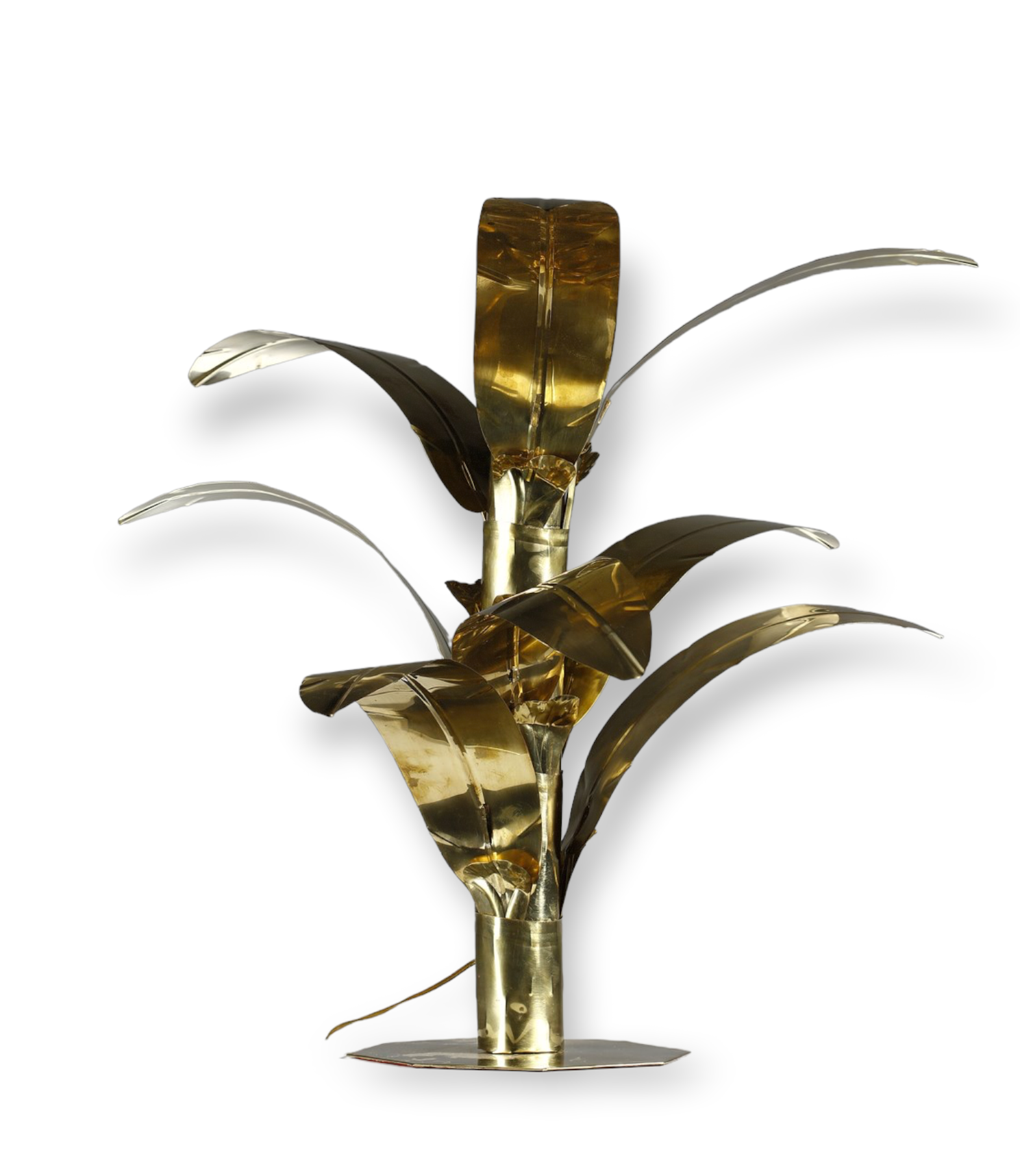 Palm tree brass floor/table lamp, Bottega Gadda Italy, 1960