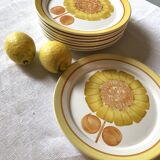 Series of eight Sarreguemines plates