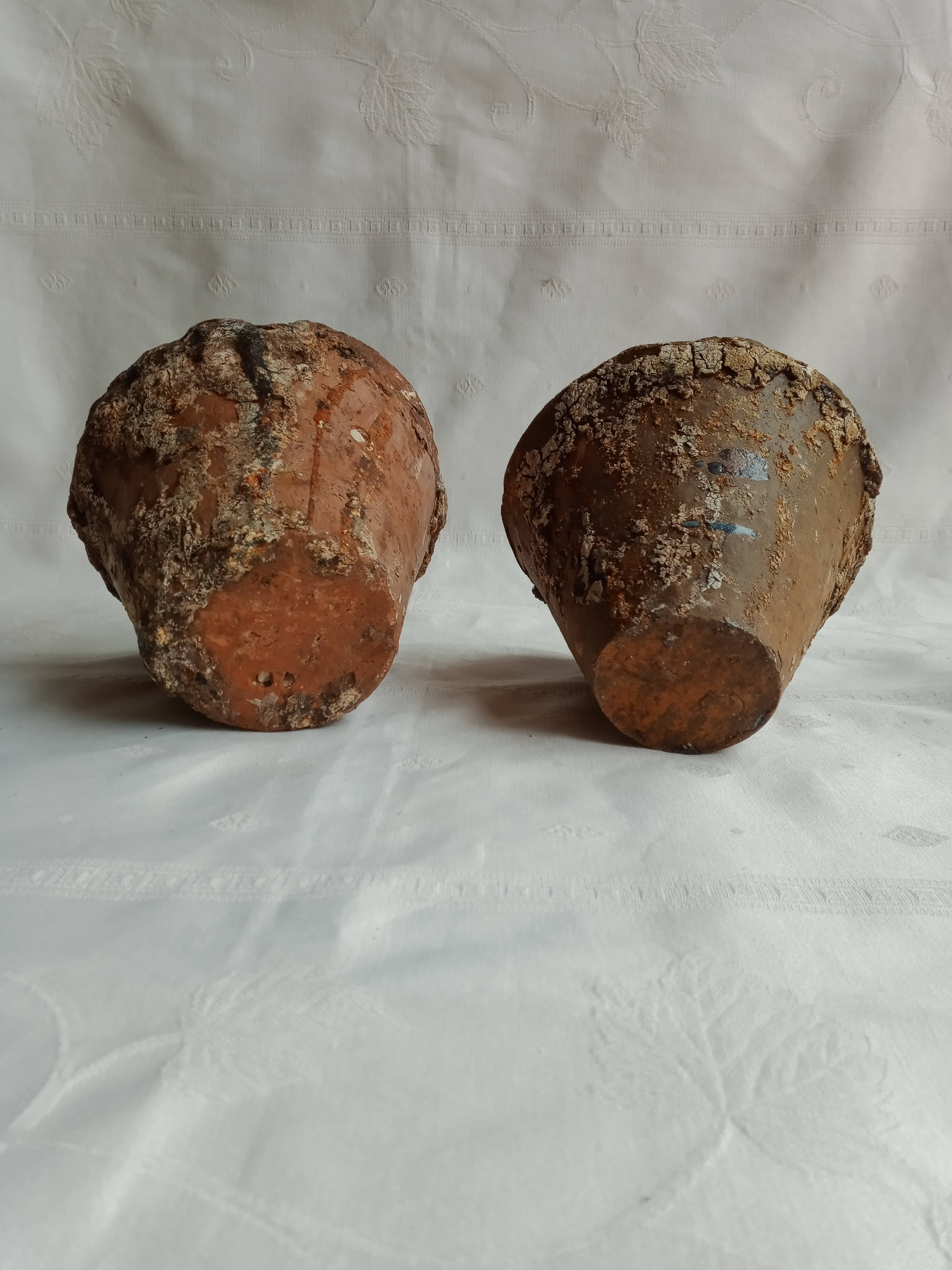 Old terracotta sap pots