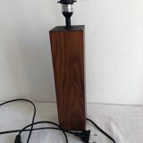 Solid wood lamp base with square design section