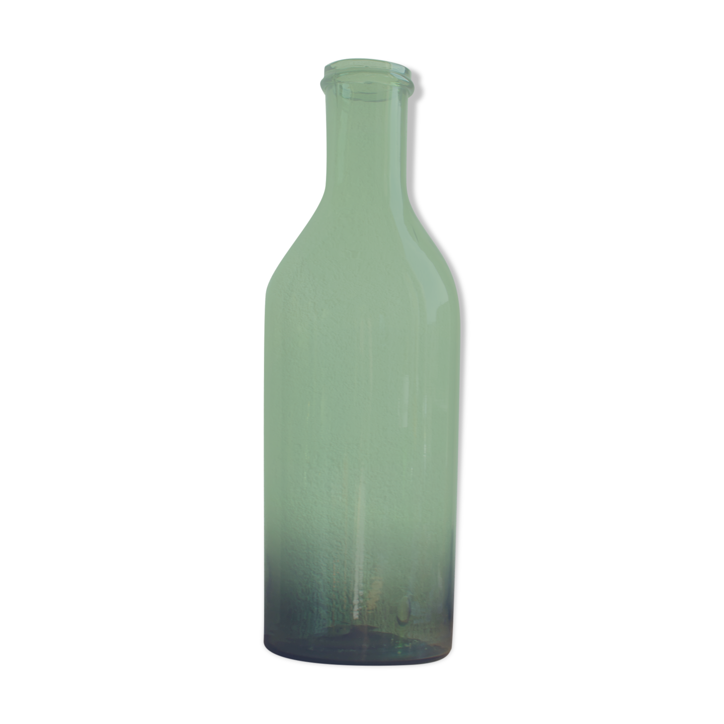 Green blown glass canister