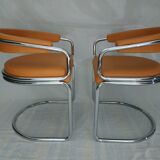 Pair of chairs in chrome tubular 1970