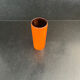 Orange glazed ceramic cylinder vase