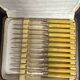 Tableware, case of 12 vermeil fruit knives and galalithe from the early 20th century.