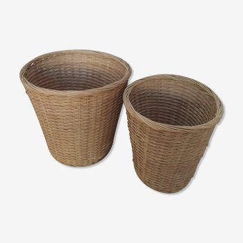 Duo de cache pots en osier