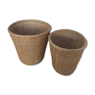 Duo de cache pots en osier