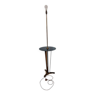 Art Deco lamp in brass and black glass 260415