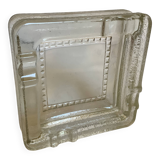 Thick glass ashtray