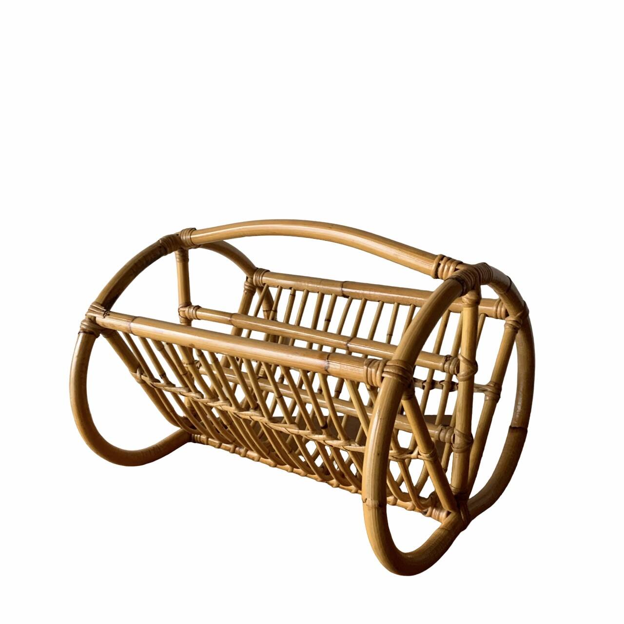 Vintage bamboo magazine rack