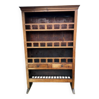 19th century oak draining cabinet