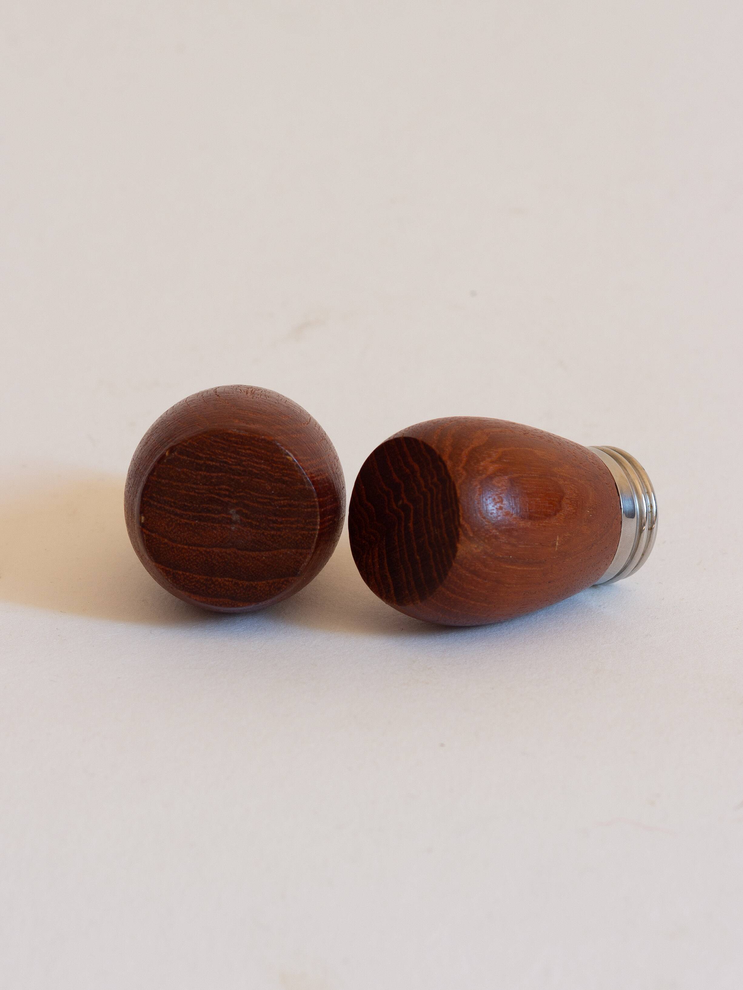 Teak salt and pepper shakers, Karl Holmberg, Gothenburg, Sweden, 1960s