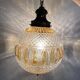 Large two-tone pressed glass ball pendant light