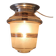 Smoked/sandblasted glass ceiling light - mid 20th century