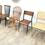 Lot of 6 vintage depareillees chairs