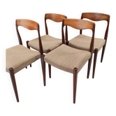 Set of 4 teak chairs in the style of Niels Otto Møller from the 1960s.