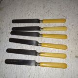 6 couteaux ancien acier et os