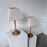 Pair of wicker table lamps from the 60s