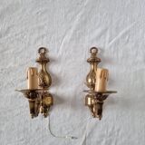 Paire d'appliques italiennes en bronze de style néo-baroque