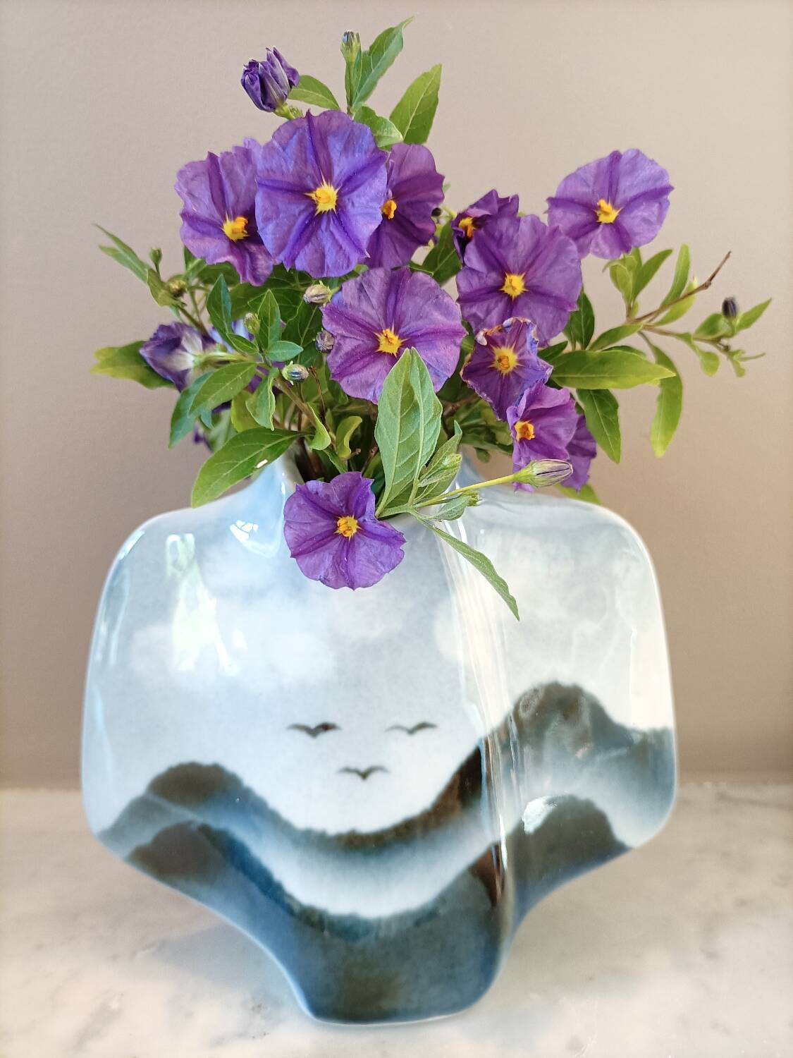 Virebent blue-grey vase from the 70s