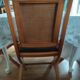 Set of 4 wood and leather chairs