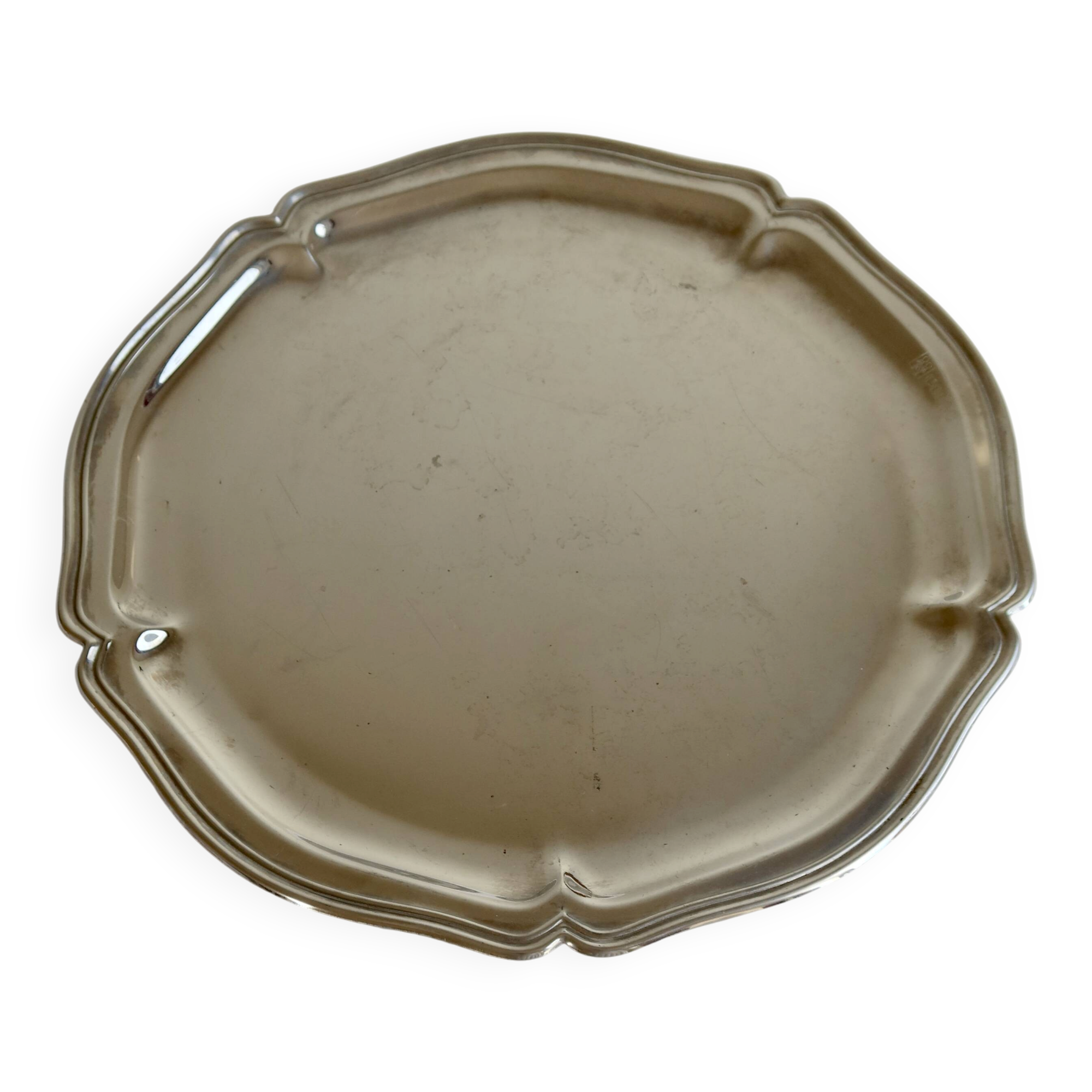 Vintage silver-plated serving tray - Bistro style