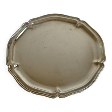 Vintage silver-plated serving tray - Bistro style