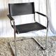 Design chair chrome metal and leather - 80s/90s