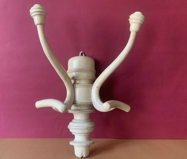 Old coat and hat rack, wall-mounted, in curved wood, from Bistrot, 1920