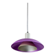 Vintage metal ceiling suspension – postmodern Memphis style from the 1980s, purple, green, silver, striped cable, Pop Art interior, retro light fixture.