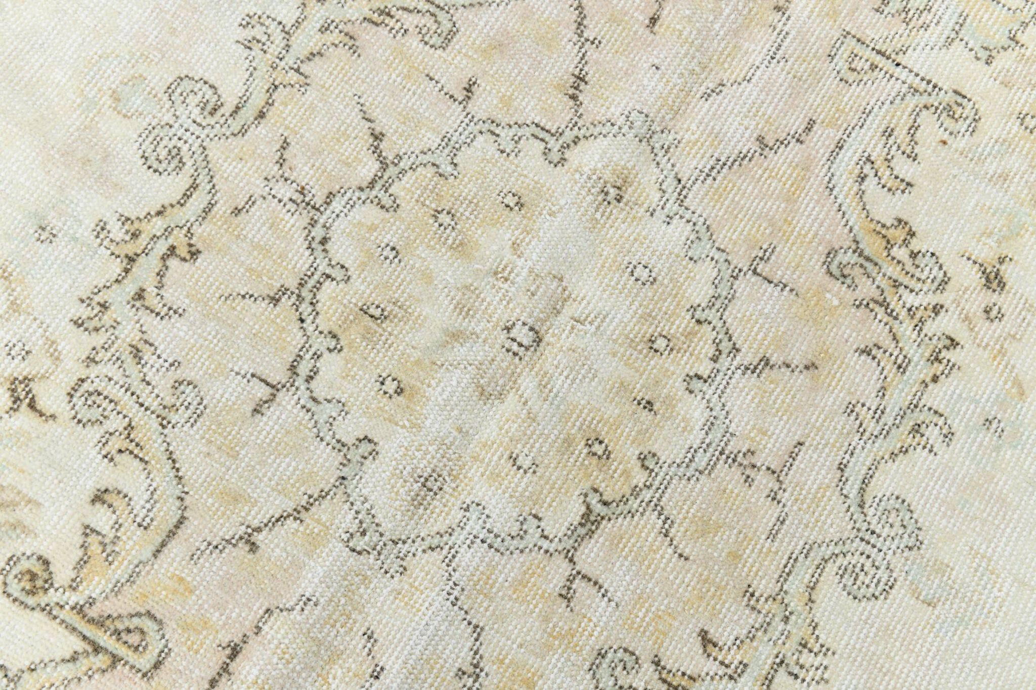 291x172 Vintage Turkish Rug, Pastel Pink Green Brown Rug, Turkish Carpet