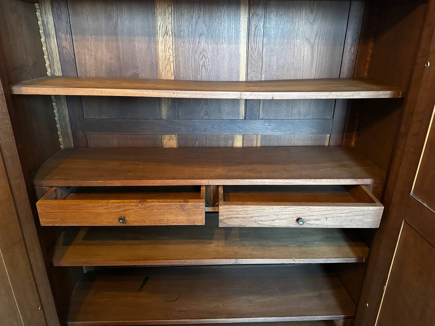 Carved walnut wardrobe – late 19th century Louis XV style