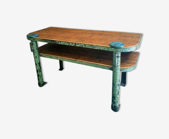 Établi meubles industriels de salle de bains acier et bois