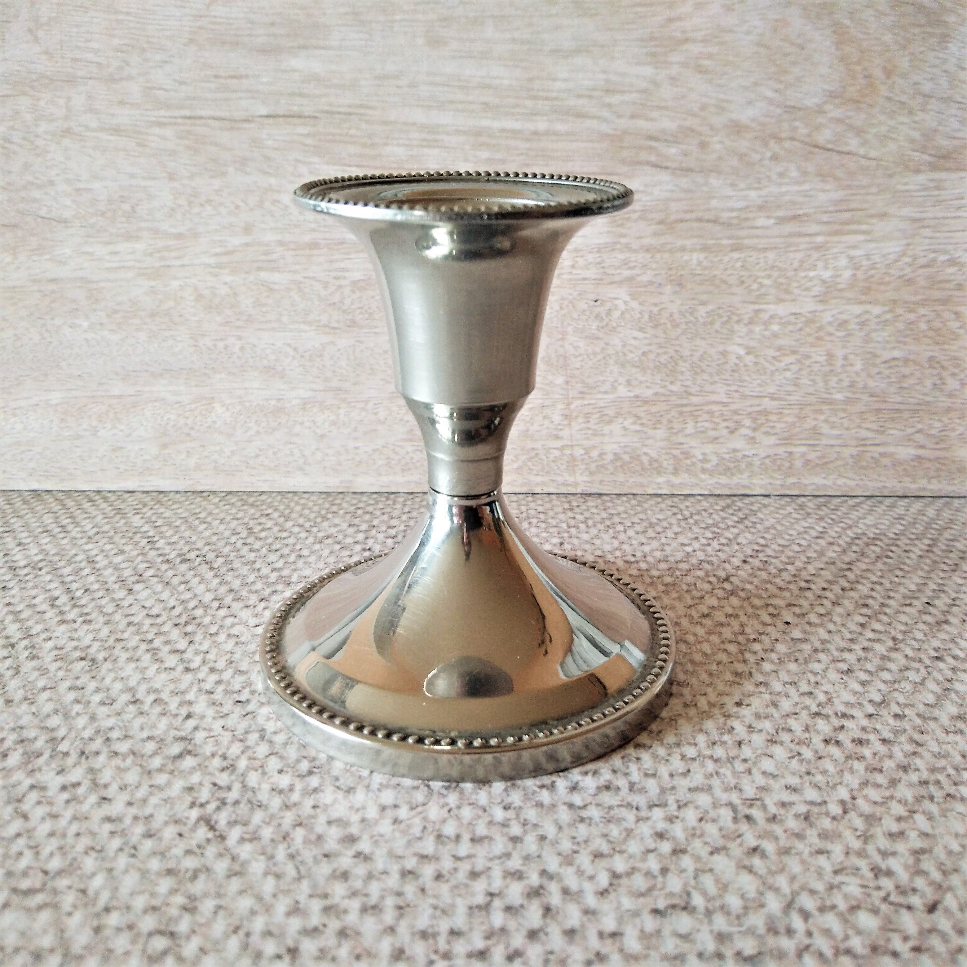 Candle holder chrome chrome beaded decoration