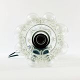 Plafonnier/suspension en verre bullé et chrome du milieu du siècle par Helena Tynell pour Limburg, Allemagne, années 1960