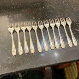 Set of 11 silver-plated cake/oyster forks Guildart 1960 vintage