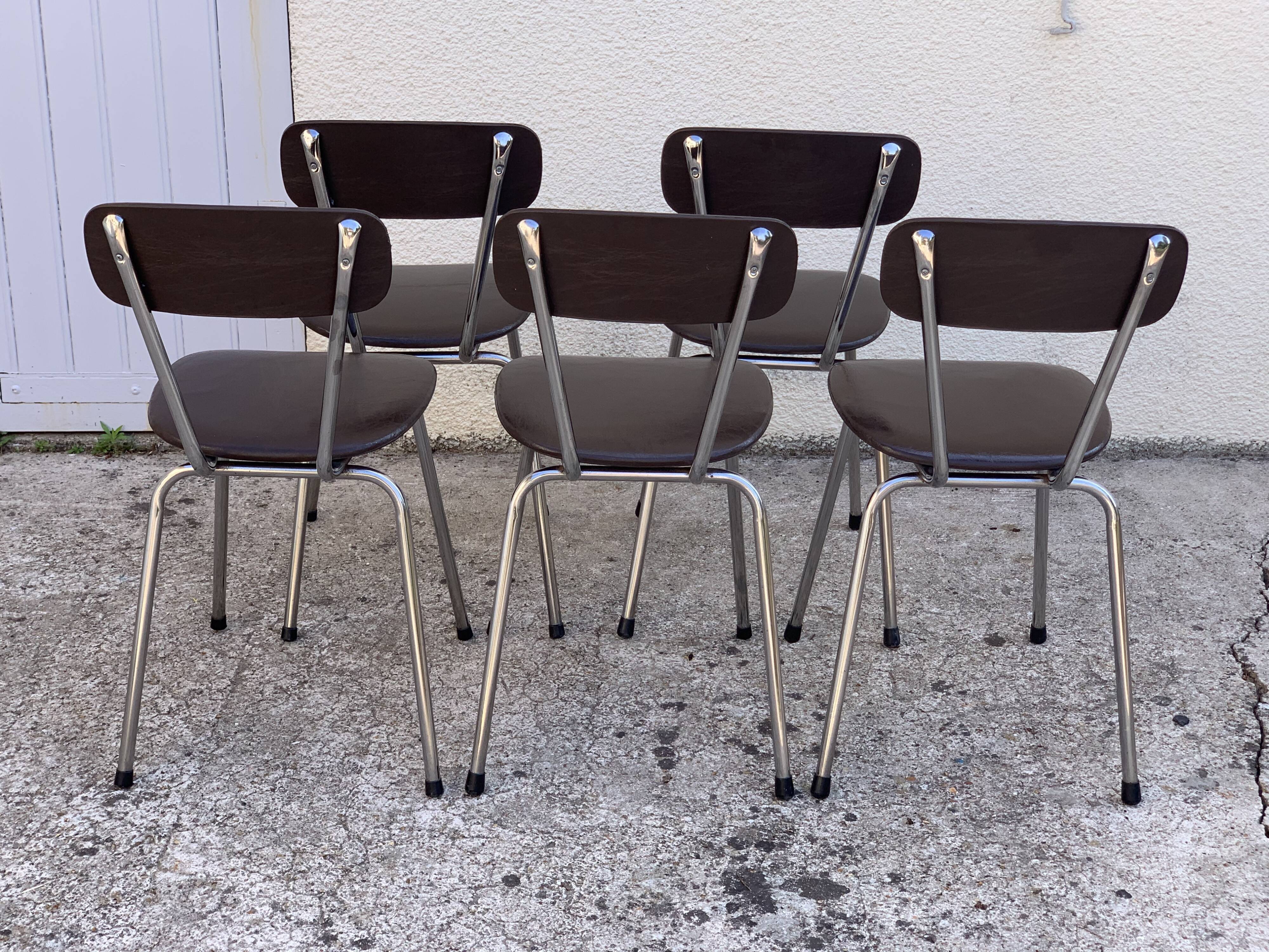 Chairs skaï and chrome 1970