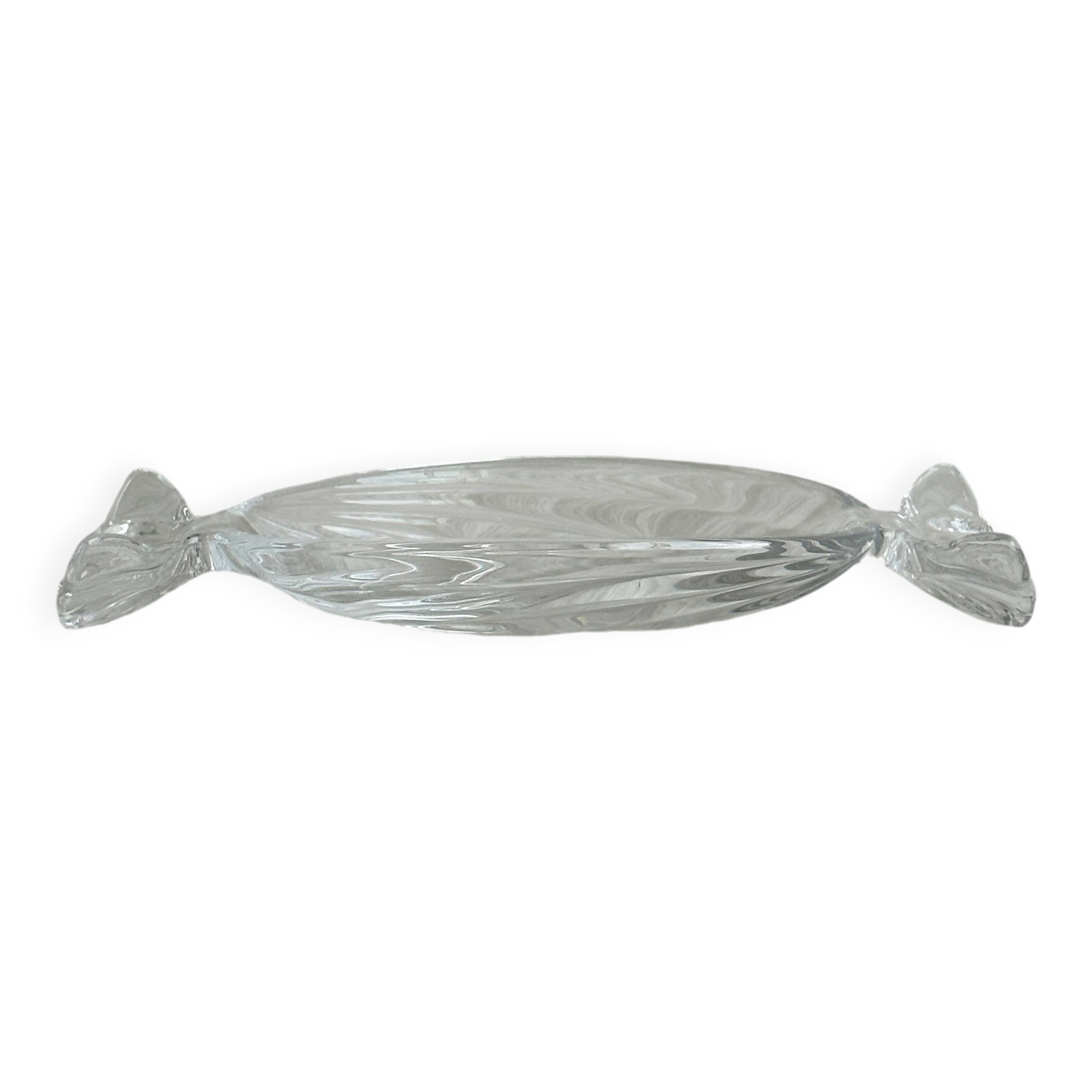 Vintage thick glass candy-shaped catchall.