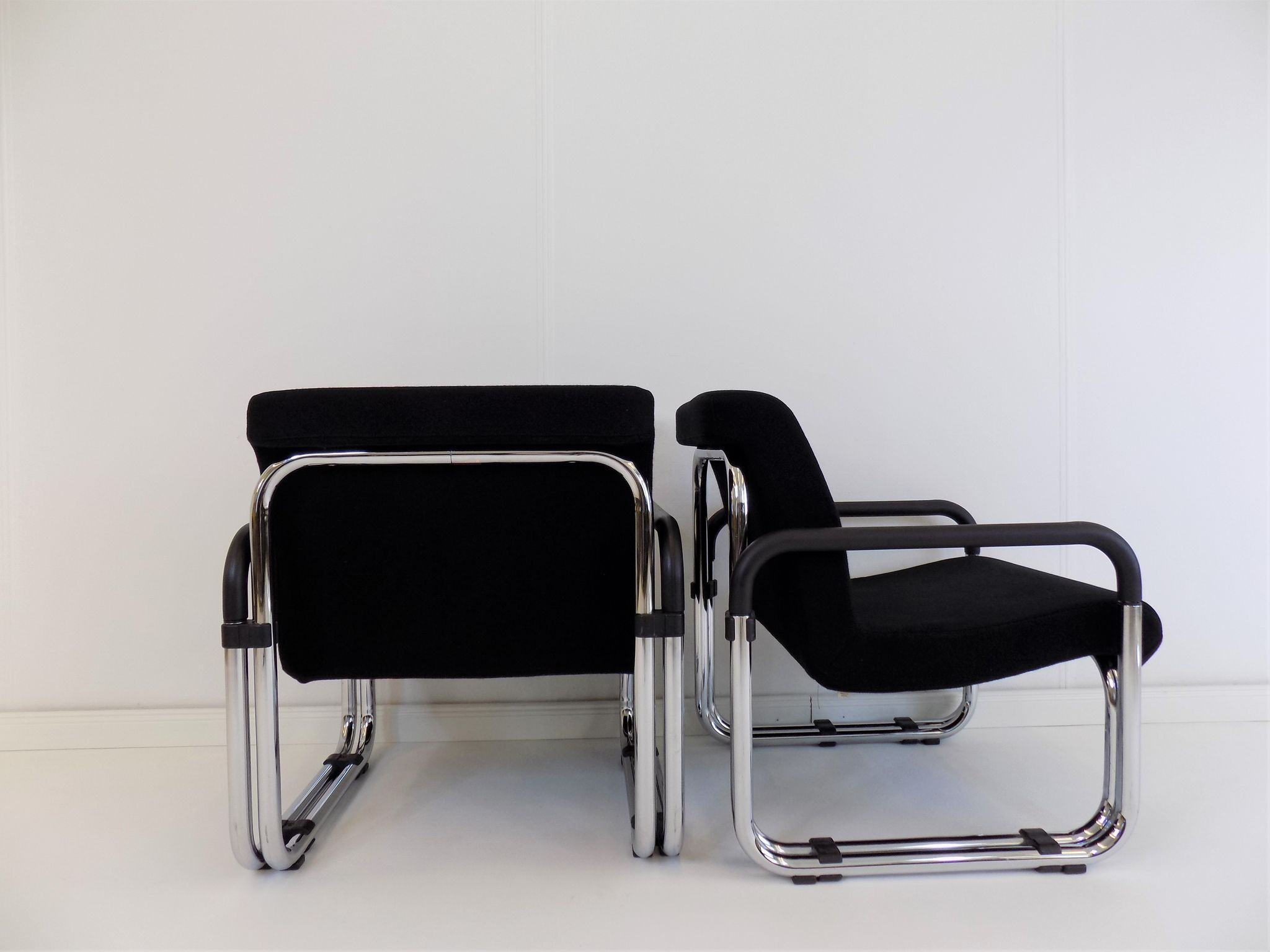 2 Cazzaro Bauhaus tubular steel armchairs