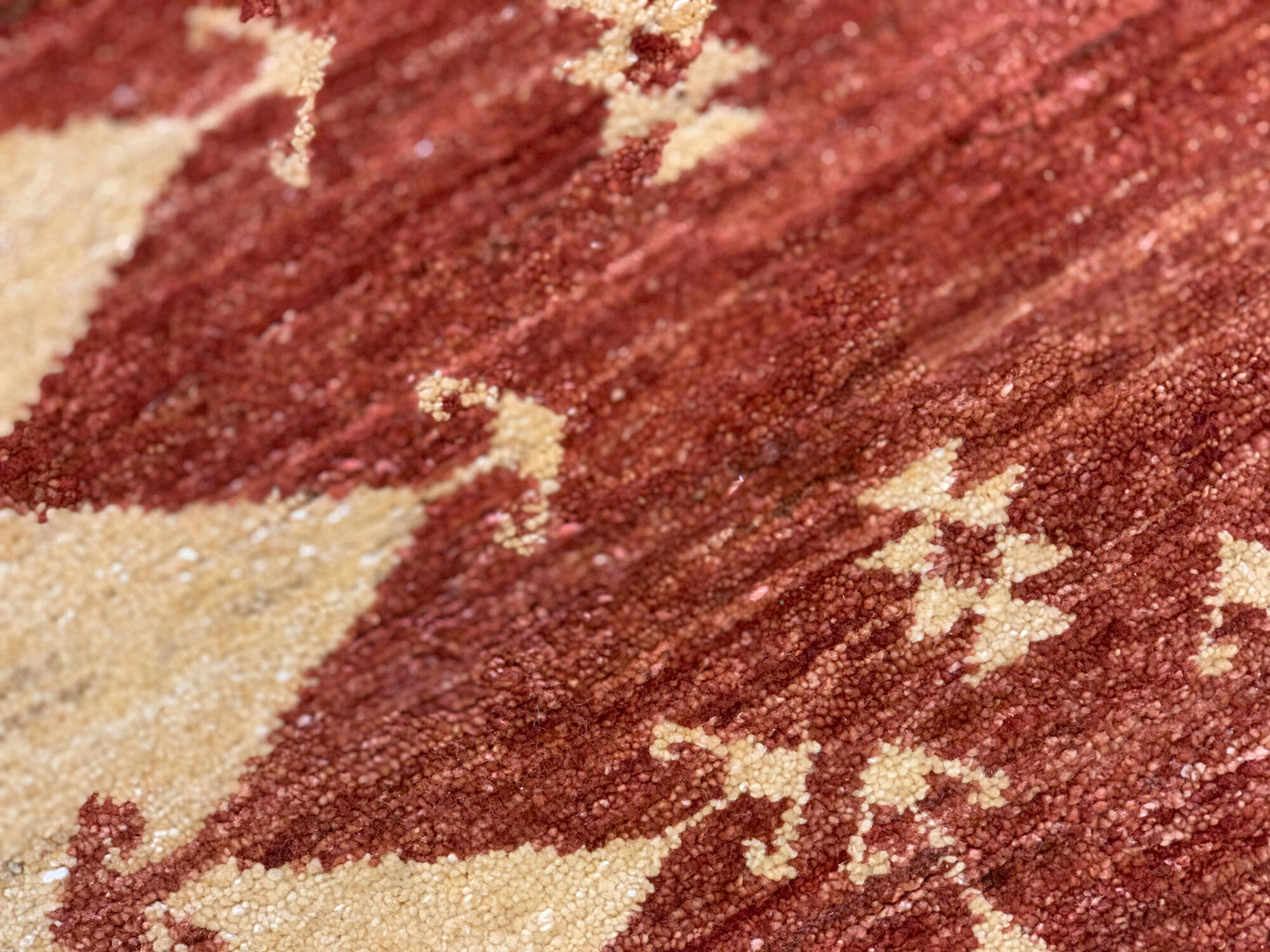 Vintage Afghan Ziegler Rug Handwoven Rust Wool Runner - 77x450cm