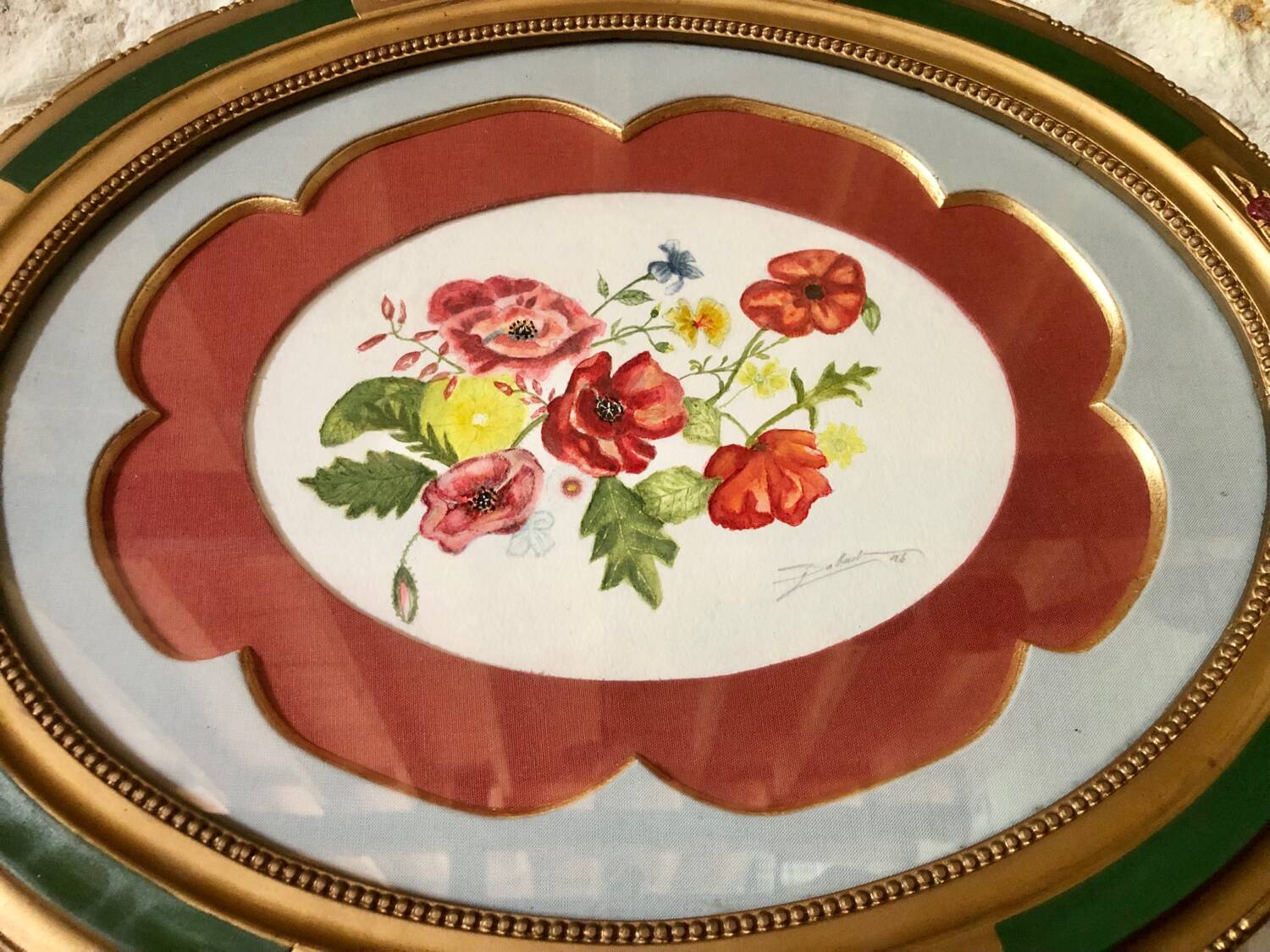 Watercolor old art nouveau frame