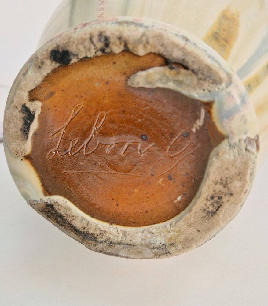 Glazed Stoneware Vase by Grégoire Lebon, Belgium, 1940s