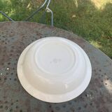 Hollow dish, Senlis model, KG luneville, France, burgundy rose patterns and gray foliage