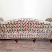 Louis XVI style bench circa 1900, geneva velvet tapestry with floral decorations