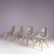 1960s set of 4 dining chairs in “sea foam” green fiberglass / Charles & Ray Eames / Herman Miller, USA