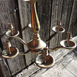 Ancien lustre 6-bras en laiton ou bronze