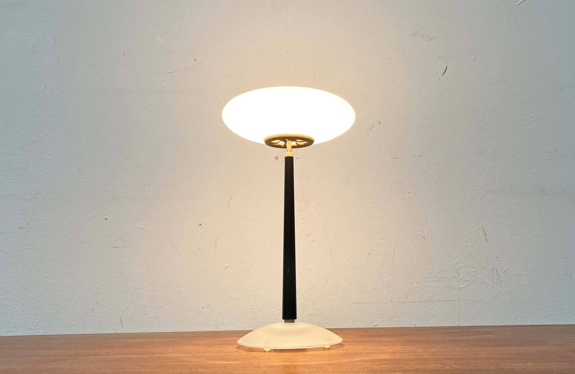 Pao T1 black table lamp, postmodern Italian model by Matteo Thun for Arteluce, 1990s.