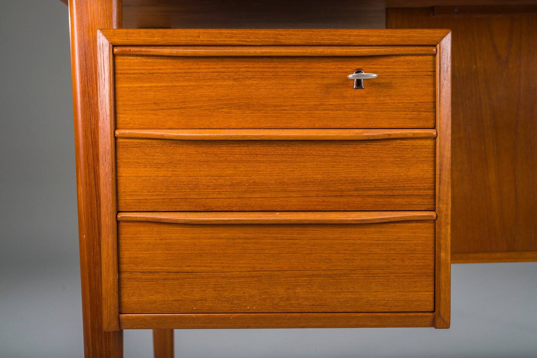 Danish teak desk by Peter Lovig Nielsen for Hedensted Mobelfabrik, 1974