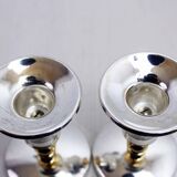 Pair of silver metal candlesticks