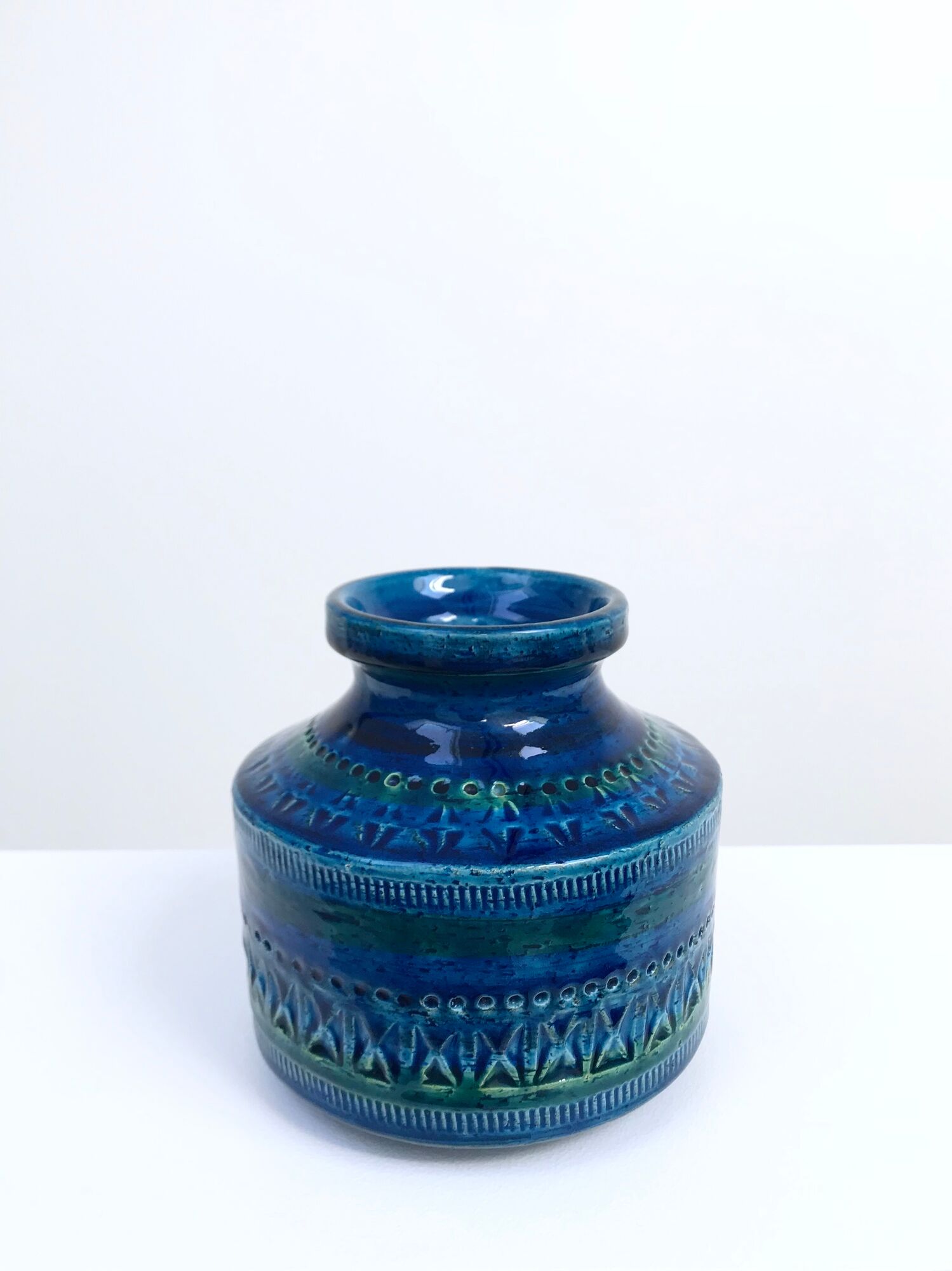 Vase Série Rimini Blue par Aldo Londi pour Bitossi, Italie, 1950