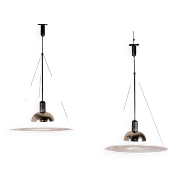 Pair of Frisbi 850 pendant lamps, Achille Castiglioni for Flos, 1970s